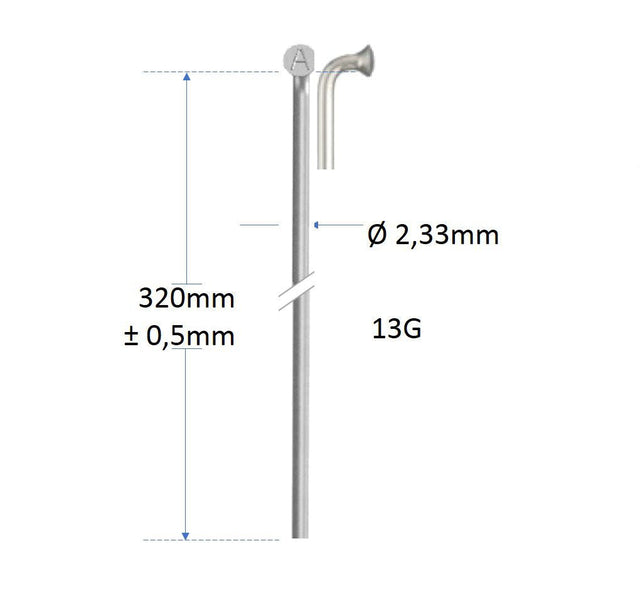 Spaken Alpina 13g (2.34) Rustfrit stål uden ledning | 320mm | P144