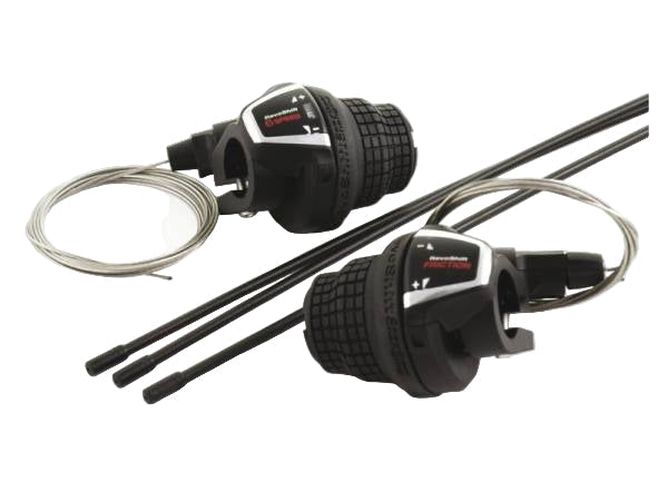 Shimano revoshifter sæt tourney 3x6 speed 1800 2050mm sort