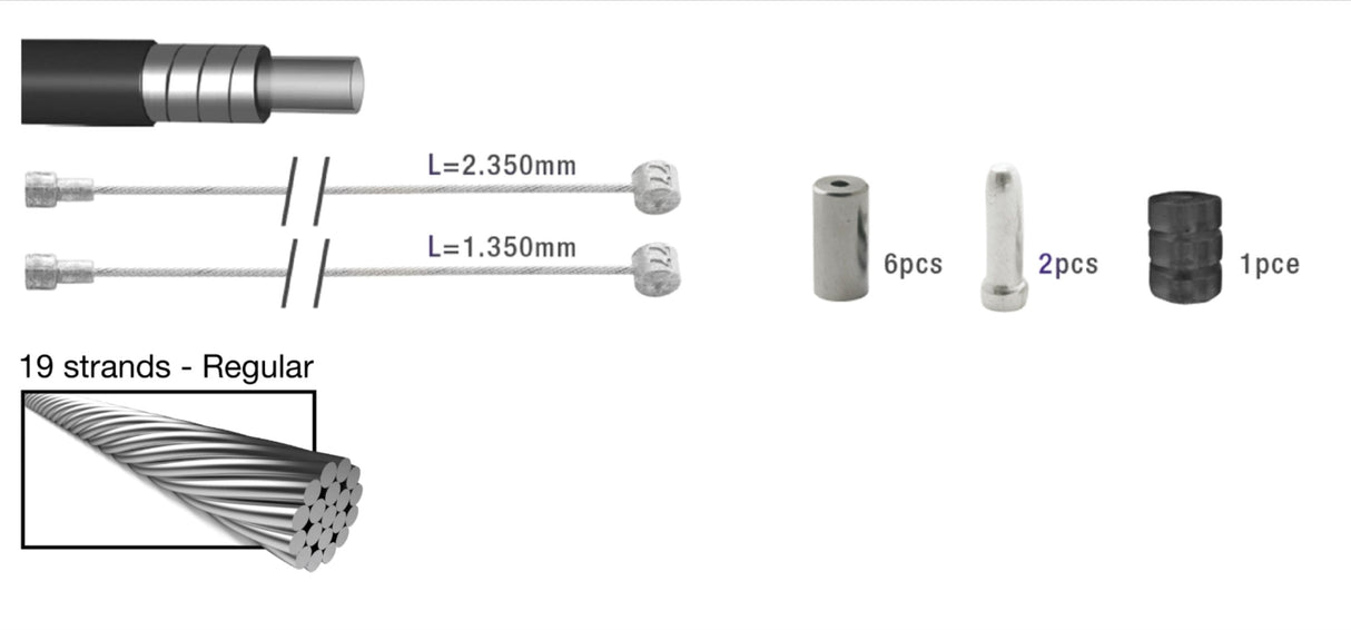 Elvedes Remkabel Kit ATB Race Universal Silver 2015010