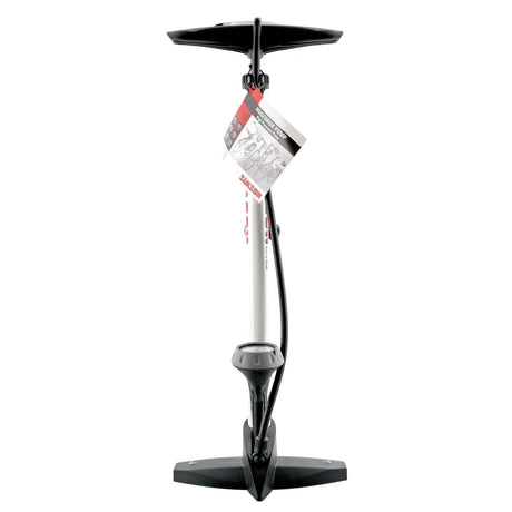 Cykelpumpe med manometer stål 61 cm hvid (020601)
