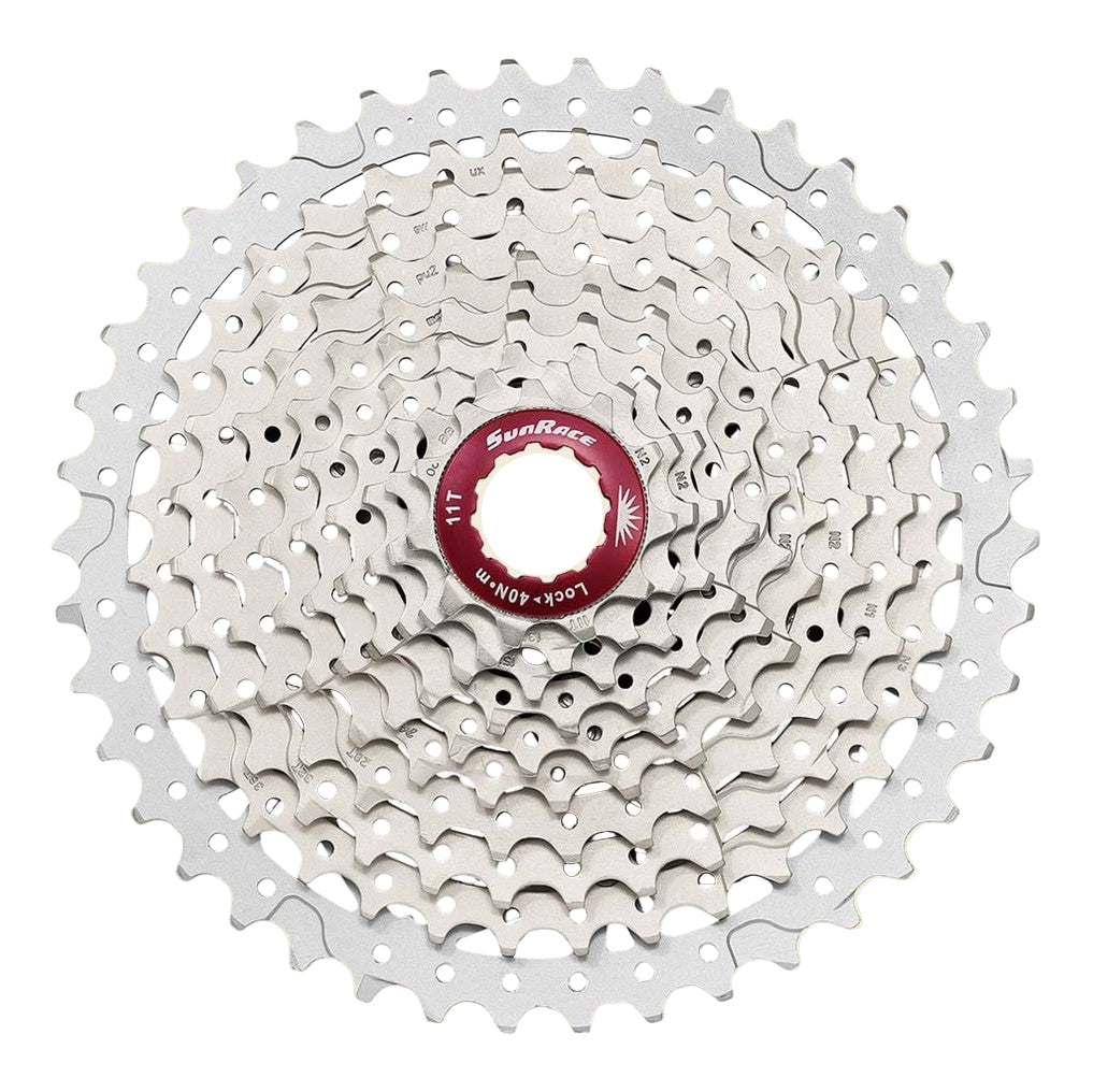 Sunrace CSMX3 10 Speed ​​Cassette 11-42T. Sølvmetallisk