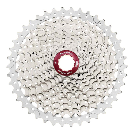 Sunrace CSMX3 10 Speed ​​Cassette 11-42T. Sølvmetallisk