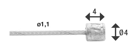 Elvedes kabelsystemer bv link inderkabel elvedes 3000mm rustfrit stål ø1.1mm shimano sram nippel (på kort) - sølv
