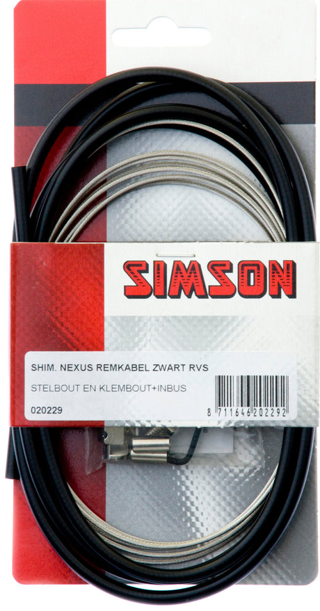 Bremsekabel sæt Nexus Rollerbrake 1600 2250 mm sort sølv