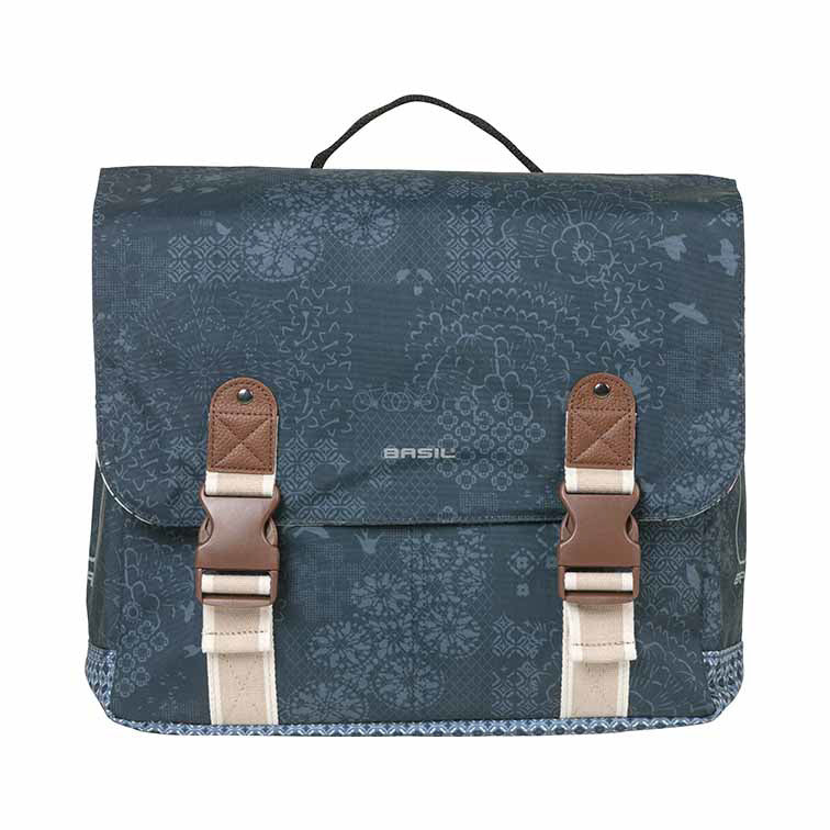Basil Bohème Double Bicycle Bag - Green, Water -Retoting, 35L, Mik System