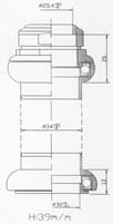 Tecora Balnem Head1 1 8 Inch Wire Cartr Alu 30.0 Kegle sort