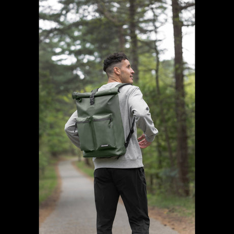 Dutchperfect urban proof rolltop rygsæk rygsæk 20l grøn genbrugt