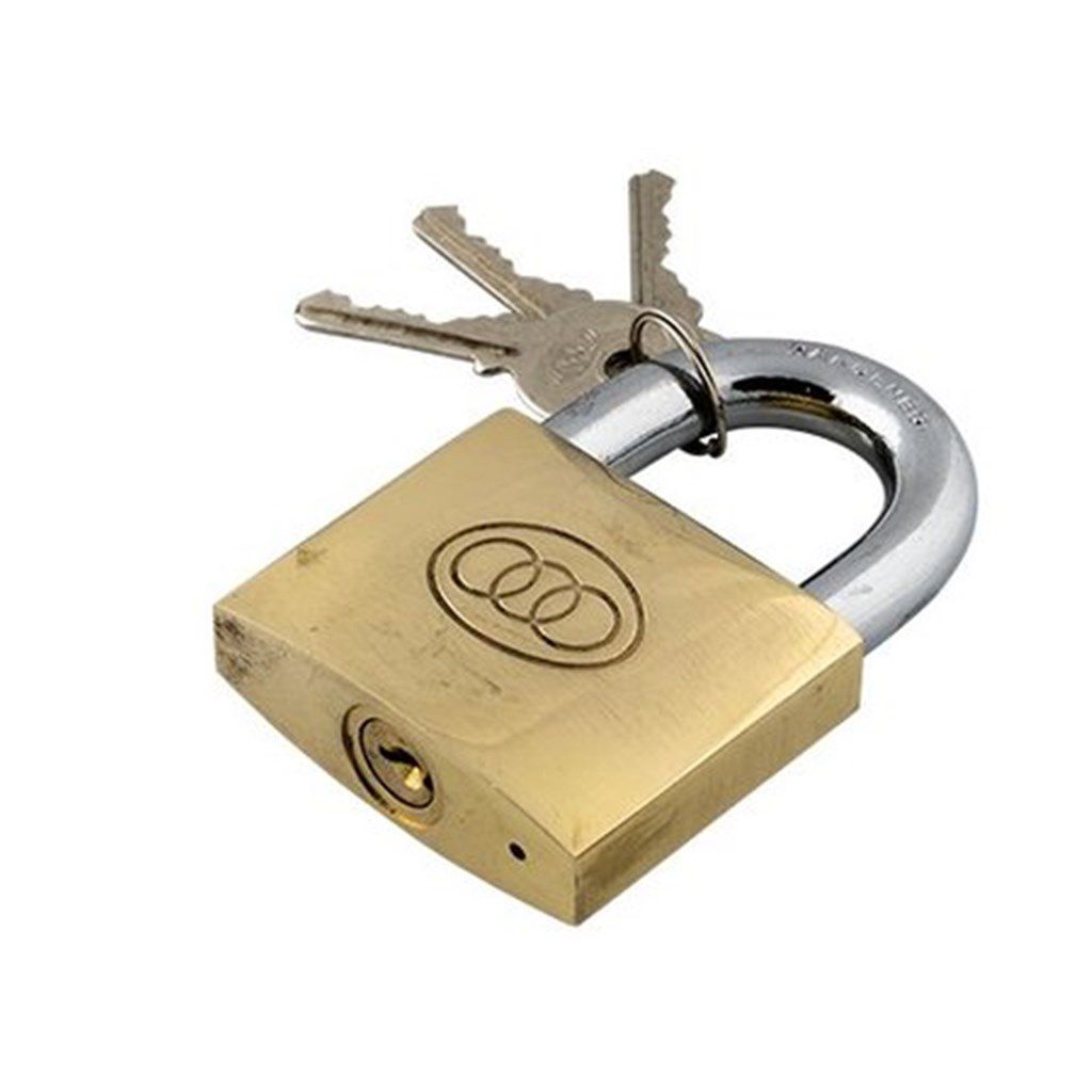 Buzaglo tre-cirkel hængelås firkantet 32 ​​mm. messing nr. 263
