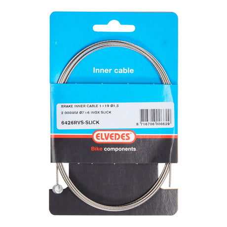 Elvedes kabelsystemer bv elvedes bremse inderkabel 2000 mm rustfrit stål glat �1,5 mm T-nippel