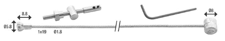 Bremsekabelreparation komplet Elvedes ton peer (6486-2,50)