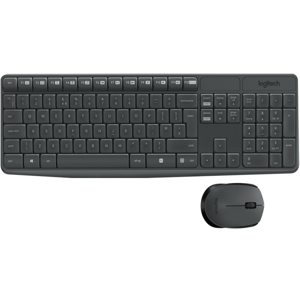 Trådløst tastatur med mus - logitech - qwertz