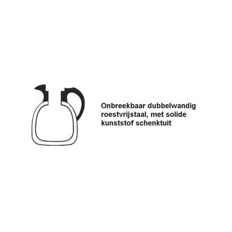 Cater-profi isoleret kande rustfrit stål 1l med sort skruelåg termokande