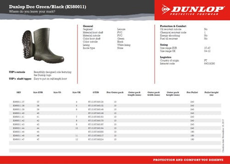 Dunlop k580011 pvc kuitlaars dee calf groen | groen | maat 38 - 15.032.062.38