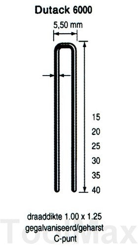 Dutack 5.5mm nieten | 20mm | 5000 stuks - 5028029