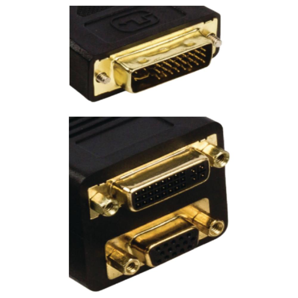 Dvi-i til dvi + vga splitter
