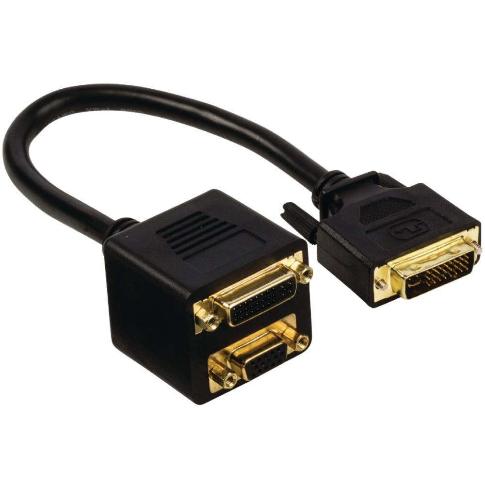 Dvi-i til dvi + vga splitter