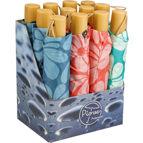 Paraply foldbart blomsterdesign 3 assorteret