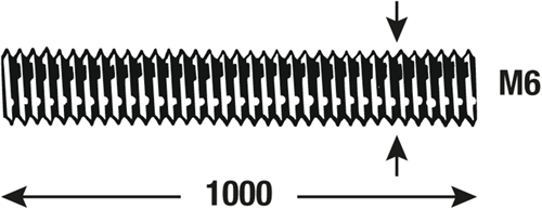Connex gevindstang m6 1m rustfrit stål - dy250693