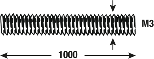 Connex gevindstang m3 1m vz - dy250699