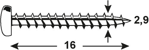 Connex pladeskrue 2,9x16 30 stk rustfrit stål-a4 - dy4822916