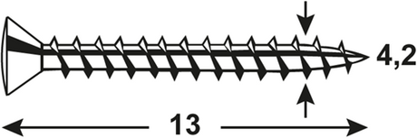 Connex pladeskrue bvk 4,2x13 20stk rustfrit stål-a4 - dy4834213