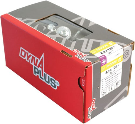 Dynaplus houtbouwschroef verzinkt tellerkop deeldraad +snijpunt torx tx40 8.0x320 100 | 50 stuks - 0286.01.64001