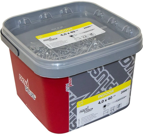 Dynaplus unischroef spaanplaatschroef verzinkt platkop deeldraad torx tx20 4.0x50 30 | 1500 stuks - 0289.11.25902