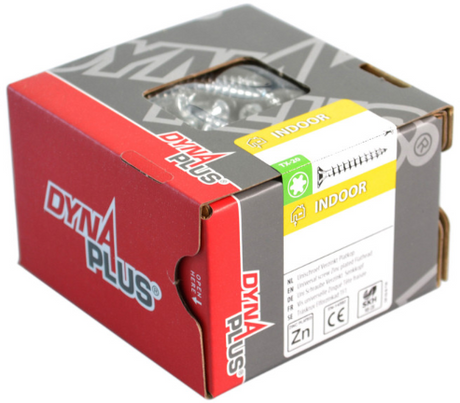 Dynaplus unischroef spaanplaatschroef vz (verzinkt) pk (platkop) torx tx15 3.5x35 | 1000 stuks - 0281.01.17403