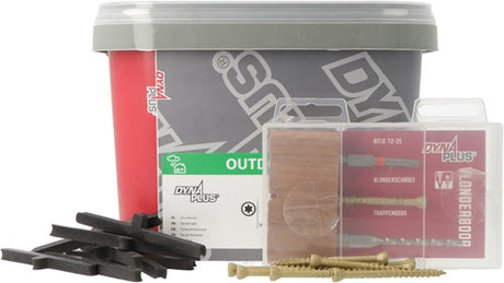 Dynaplus vlonderkit vlonderschroef | 300 stuks+t-stuk | 150 stuks+boor | 1 stuk+bit | 1 stuk - 0289.13.90001
