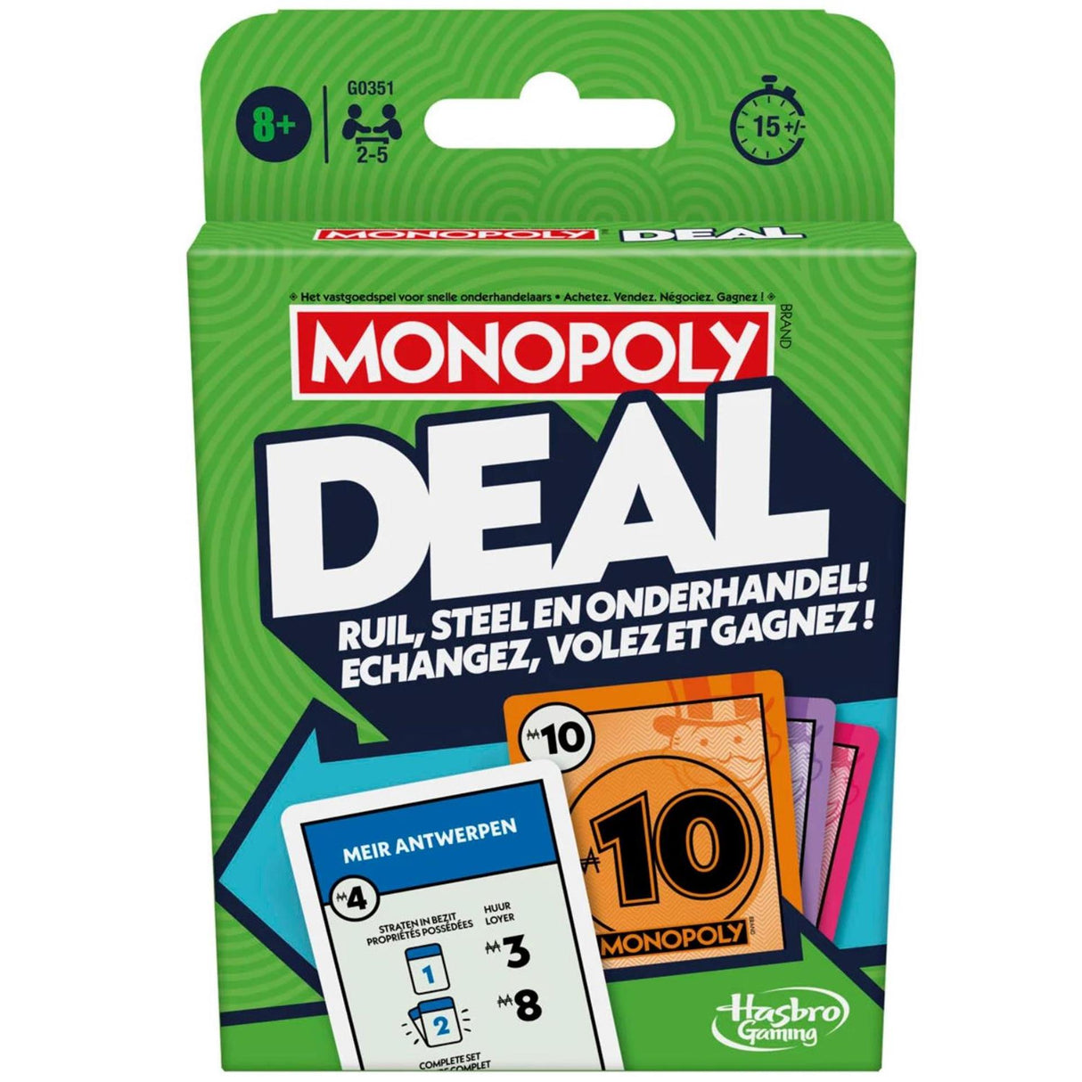 Hasbro monopol deal kortspil - hollandsk udgave