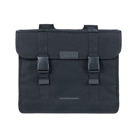 Basil Kavan Eco Classic Double Bicycle Bag - Bæredygtigt organisk lærred - Sort - 68L
