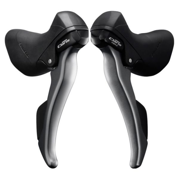Shimano juster-bremsegreb sæt 3 x 8 gear claris st-r2000 - grå sort