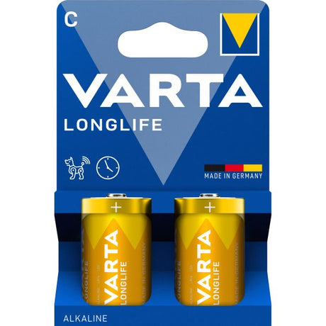 Varta batteri lang levetid alkaline lr14 c (2x)