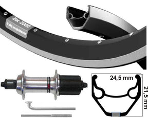 Kgs baghjul 26 tommer (559) zac2000 sort sølv 8-10 gear dropout