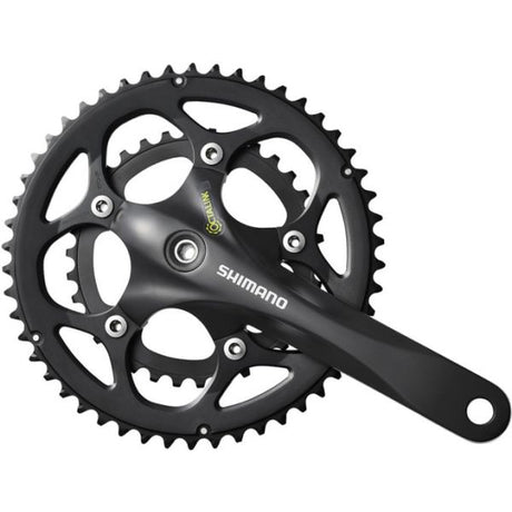 Shimano kranksæt 2 x 9 speed road fc-rs345 - 175 50-34t octalink - sort