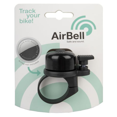 Airbell Bicycle Bell med Airtag Holder Ø31.8mm sort