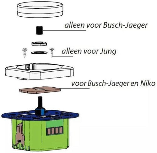 Enzo ecodim hulpsetje voor led dimmer (knopje 4-6mm plaatje schroef) - 4355445