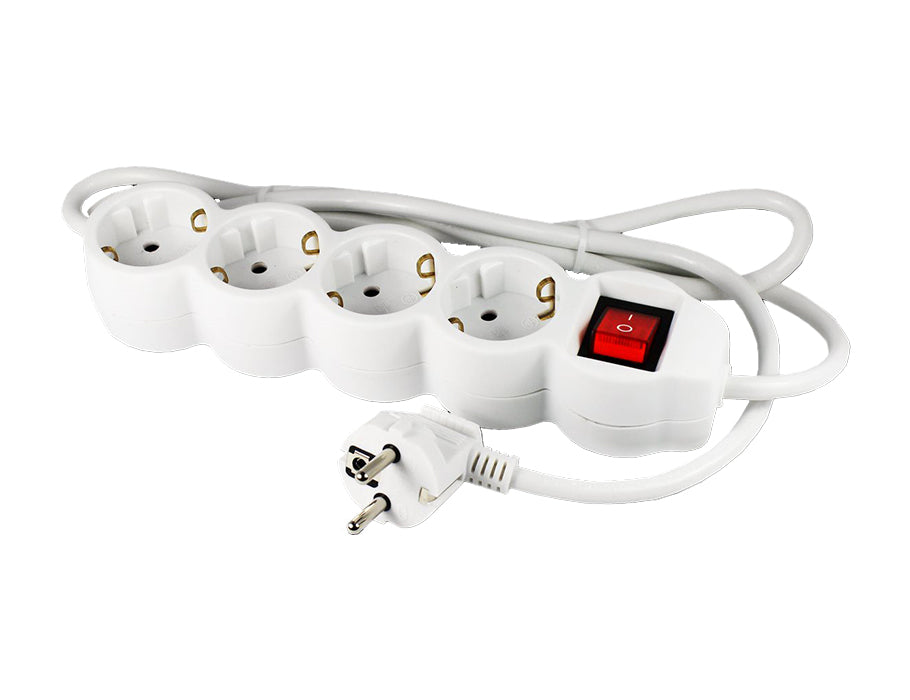 Ecosavers -stikkontakt med switch - 4 porte