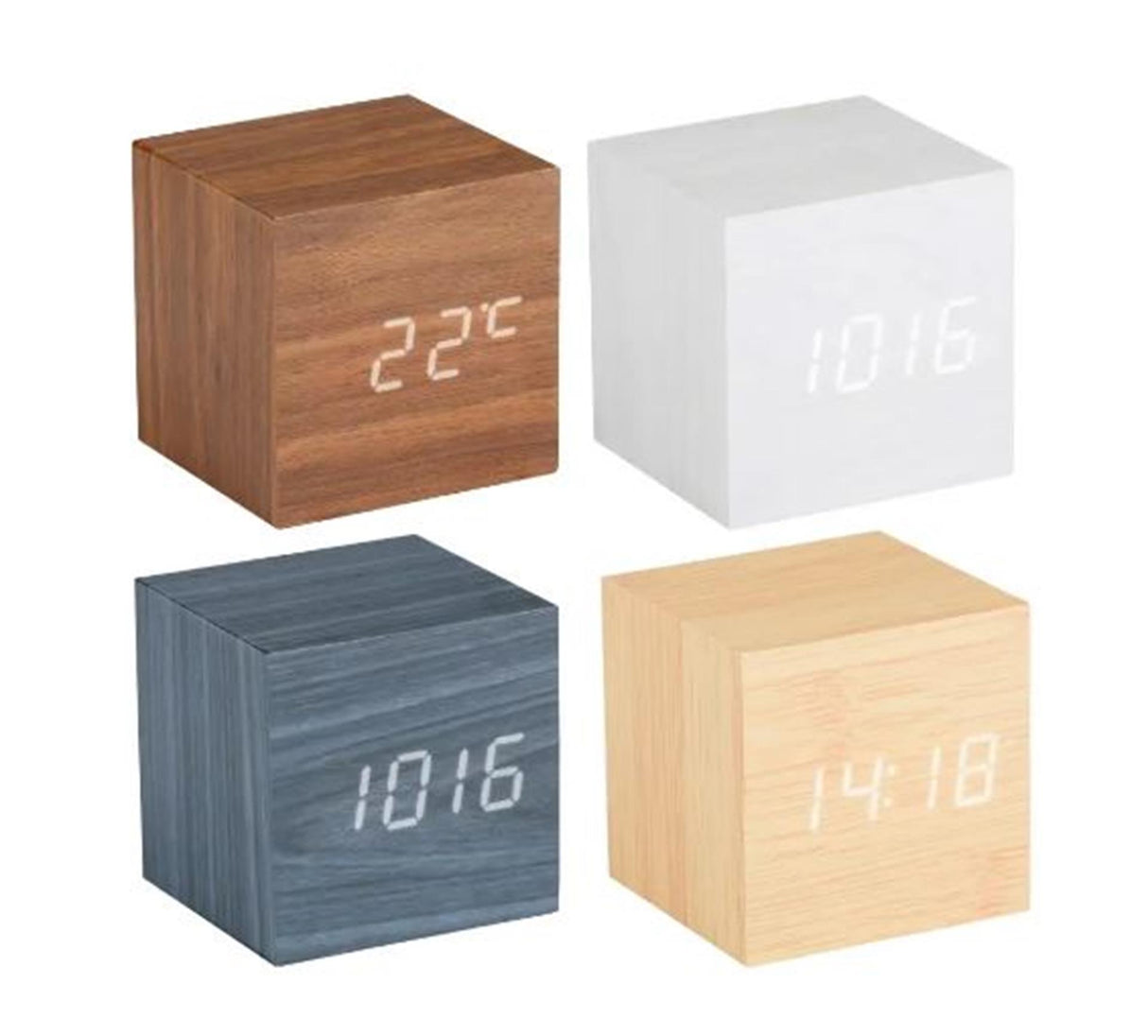 Grundig digitalt vækkeur med trækorn 6,3x6,3x6,3cm