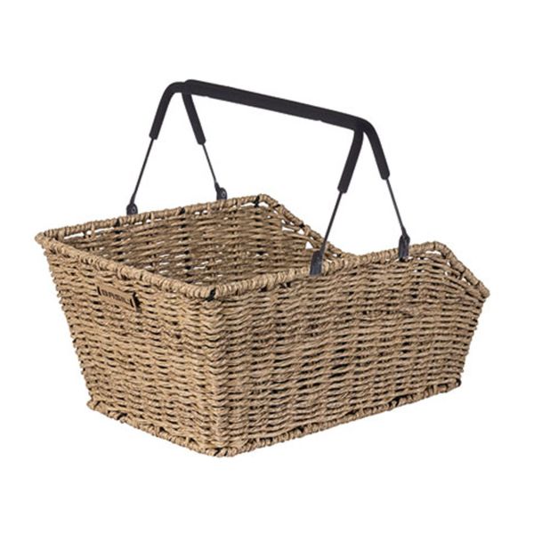 Basil Cento Rattan Look Multi - Bicycle Basket - På bagsiden - lysebrun