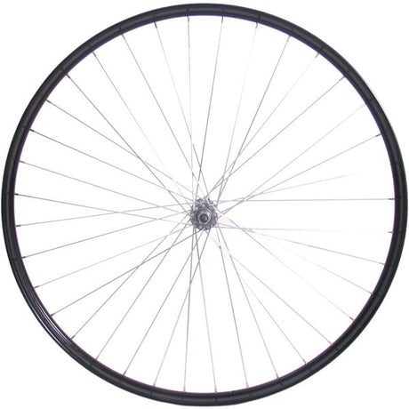 Forhjul 28 x 1 1 2 - alu ryde fælg - krom nav - sort