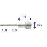 Rem Binnenkabel Elvedes 2000mm rustfrit stål Ø1.5mm V-Nipple (100 stykker)