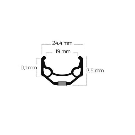 Ryde fælg zac 19 26 559 x 19c aluminium 32 huller 14g - sort