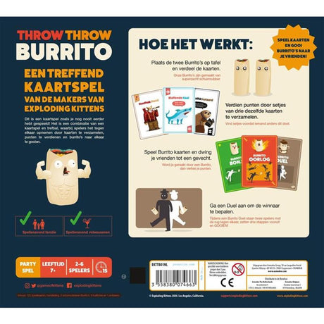 Eksploderende killinger kaster burrito - - sjovt festspil - kortspil for familie og venner - kast squishy burritoer! - hollandsk