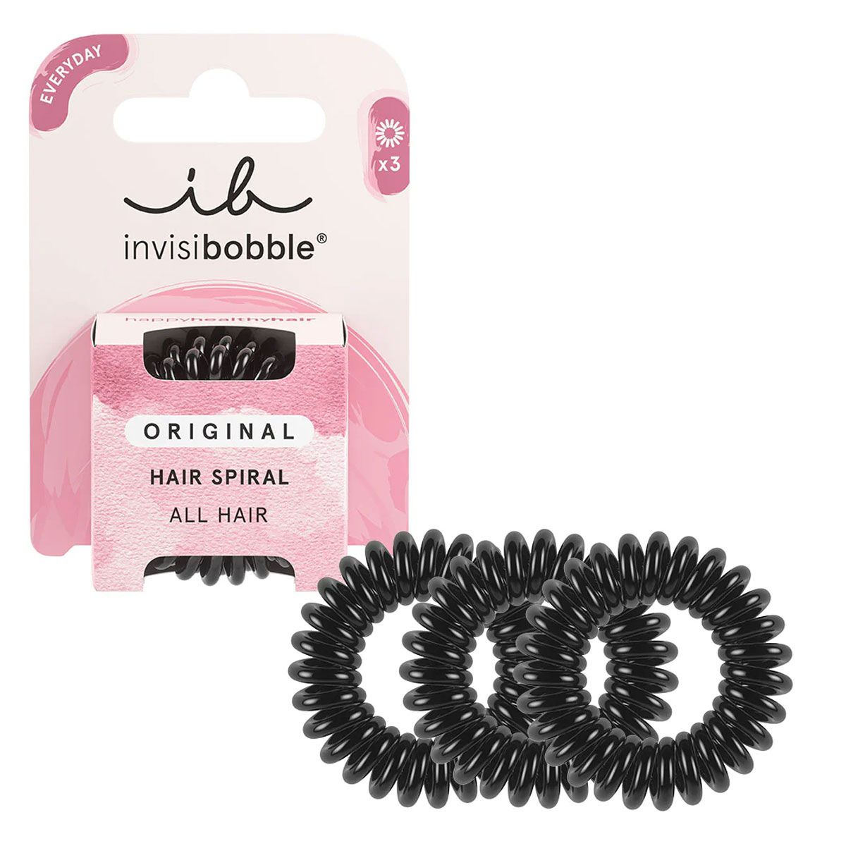 Invisibobble original ægte sort 3 stk