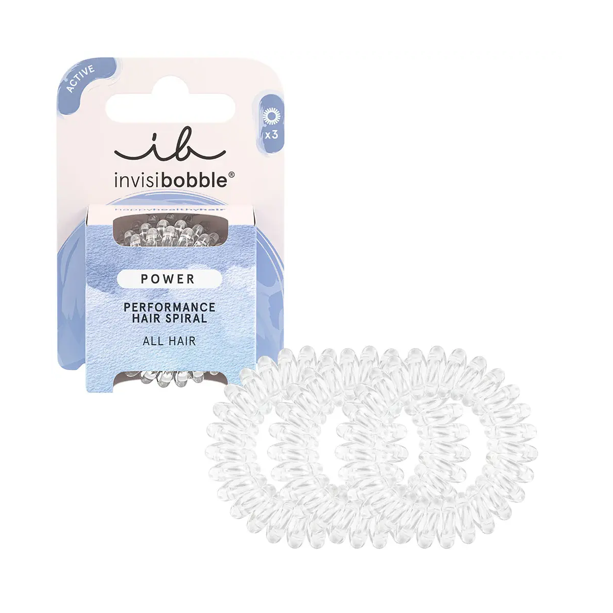 Invisibobble power krystalklar 3 stk