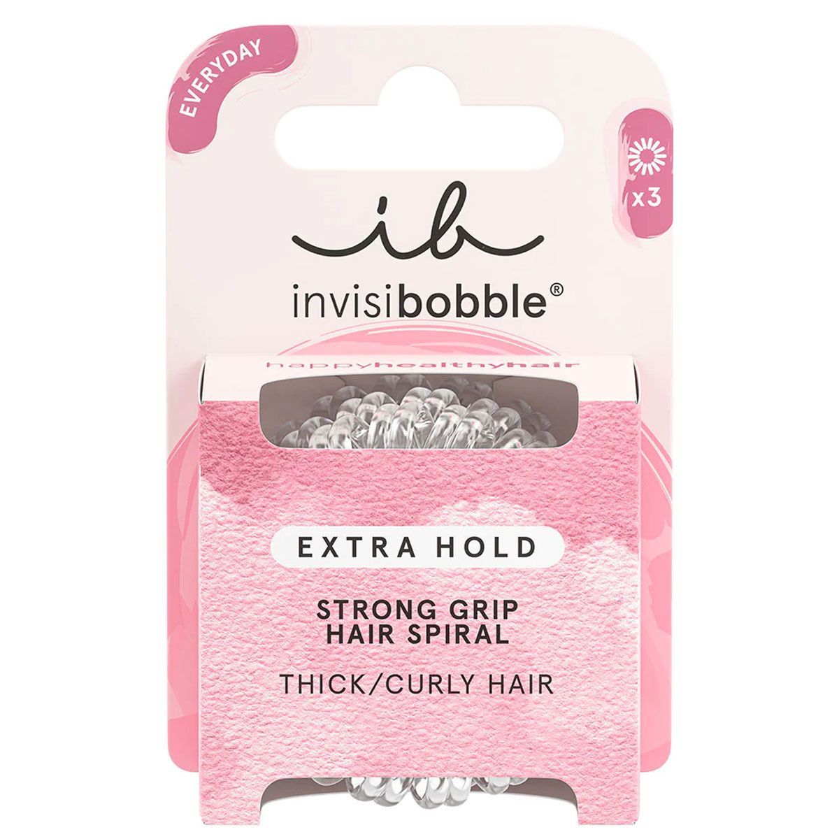 Invisibobble ekstra hold krystalklar 3 stk