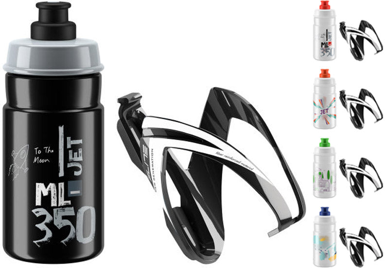 Elite børnesæt jet ceo drikkeflaske 350ml + holder