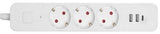 Enzo entac tcd ra 3v 1,5m ledning med 2xusb og 1xusb-c + switch hvid - 6872630