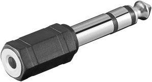 Goobay adapter 3,5 mm jack > 6,35 mm jack (sort sølv, stereo)